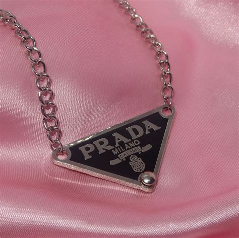 prada dupe necklace|prada necklace triangle pendant.